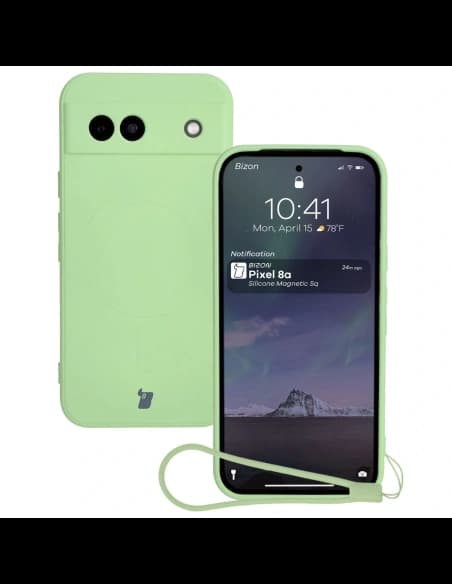 Bizon Case Silicone Magnetic Sq Google Pixel 8a világos zöld
