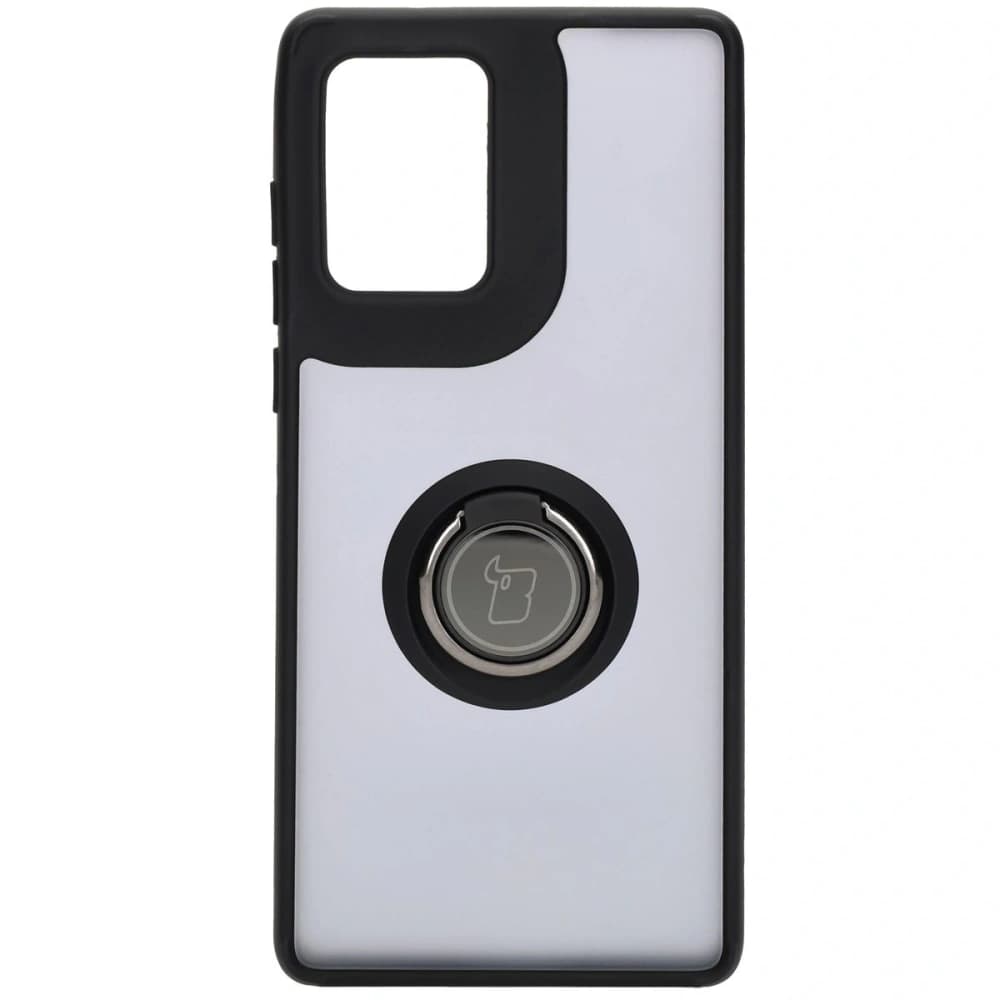 Pouzdro s úchytem na prst Bizon Case Hybrid Ring pro Motorola Edge 50 Fusion kouřové s černým rámem - 2