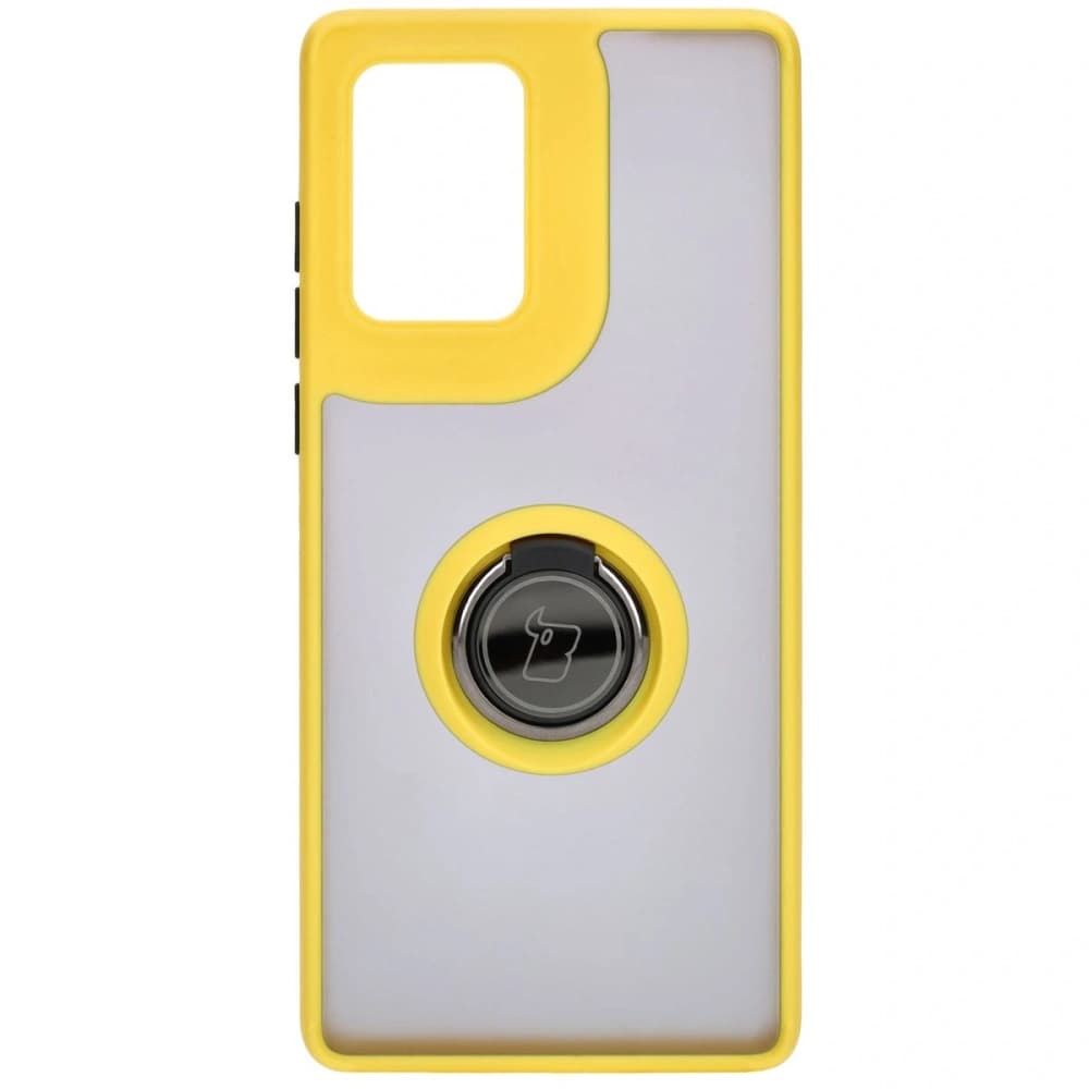 Bizon Case Hybrid Ring Motorola Edge 50 Fusion smoky with a yellow frame - 2