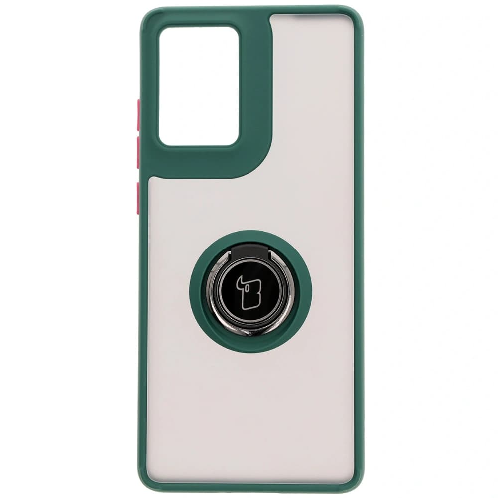 Bizon Case Hybrid Ring Motorola Moto G85 5G rauchig mit einem dunkelgrünen Rahmen - 2