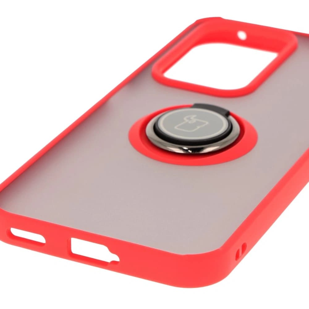 Bizon Case Hybrid Ring Honor 200 Lite smoky with a red frame - 5