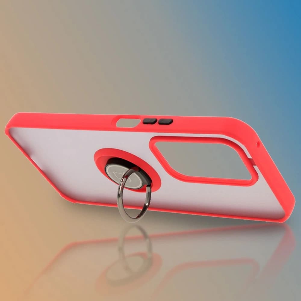 Bizon Case Hybrid Ring Honor 200 Lite smoky with a red frame - 6