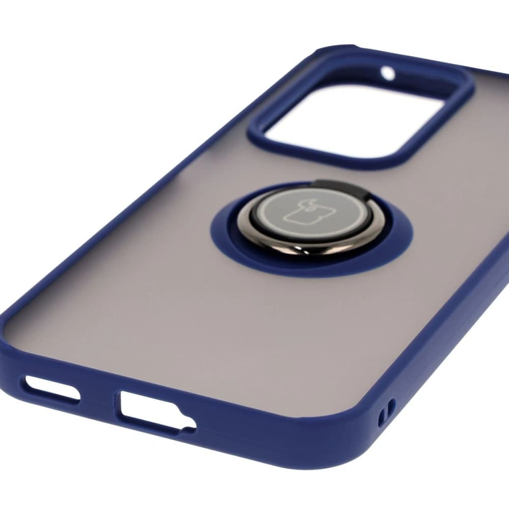 Bizon Case Hybrid Ring Honor 200 Lite rauchig mit einem marineblauen Rahmen - 5