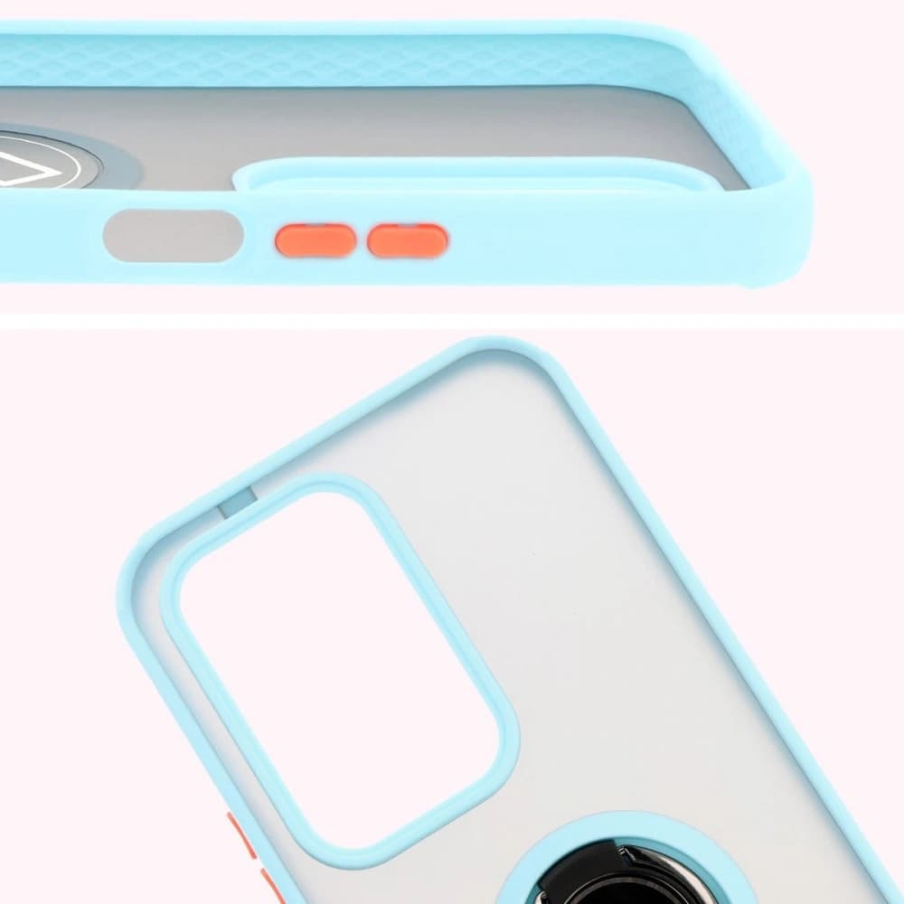 Bizon Case Hybrid Ring Honor 200 Lite smoky with a light blue frame - 3