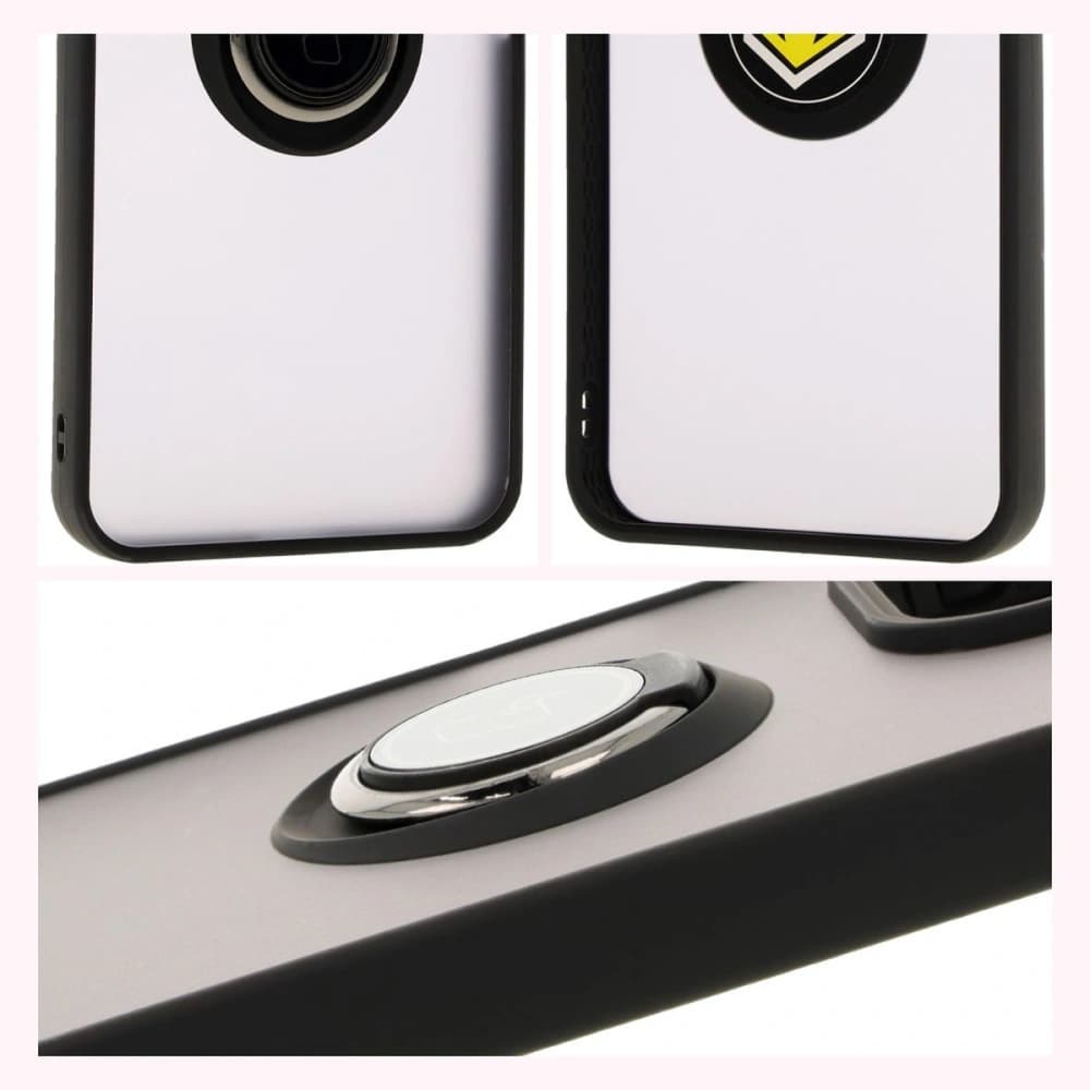 Bizon Case Hybrid Ring Xiaomi Redmi 13 4G füstös fekete kerettel - 4