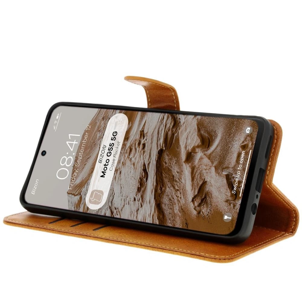 Bizon Case Pocket Motorola Moto G55 5G braun - 5