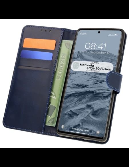 Bizon Case Tasche Motorola Edge 50 Fusion navyblau