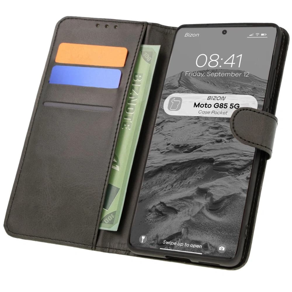 Bizon Case Pocket Motorola Moto G85 5G negru