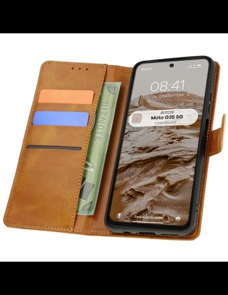 Bizon Case Pocket Motorola Moto G35 5G braun