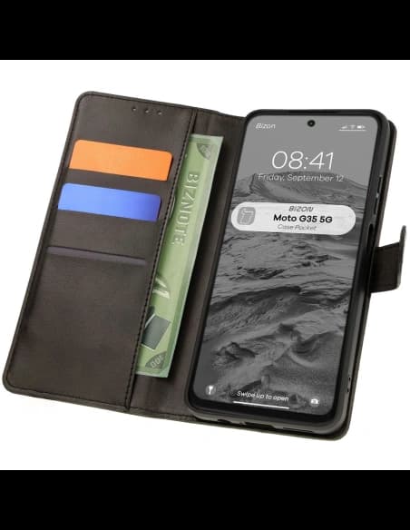 Bizon Case Tasche Motorola Moto G35 5G schwarz