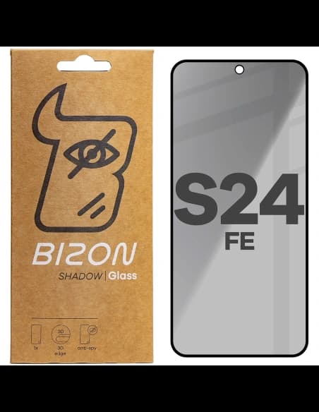 Bizon Glass Edge Shadow Samsung Galaxy S24 FE tinted with a black frame