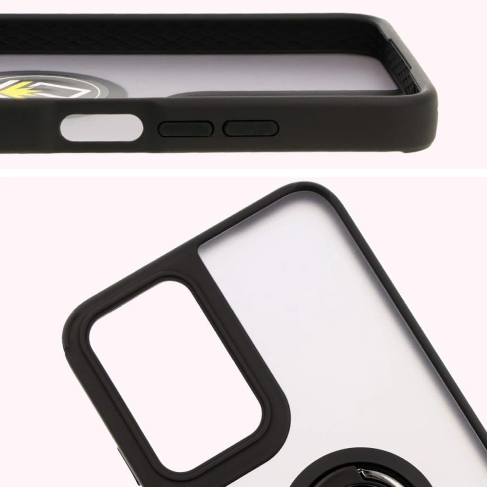 Bizon Case Hybrid Ring Motorola Moto G35 5G fumuriu cu un cadru negru - 3