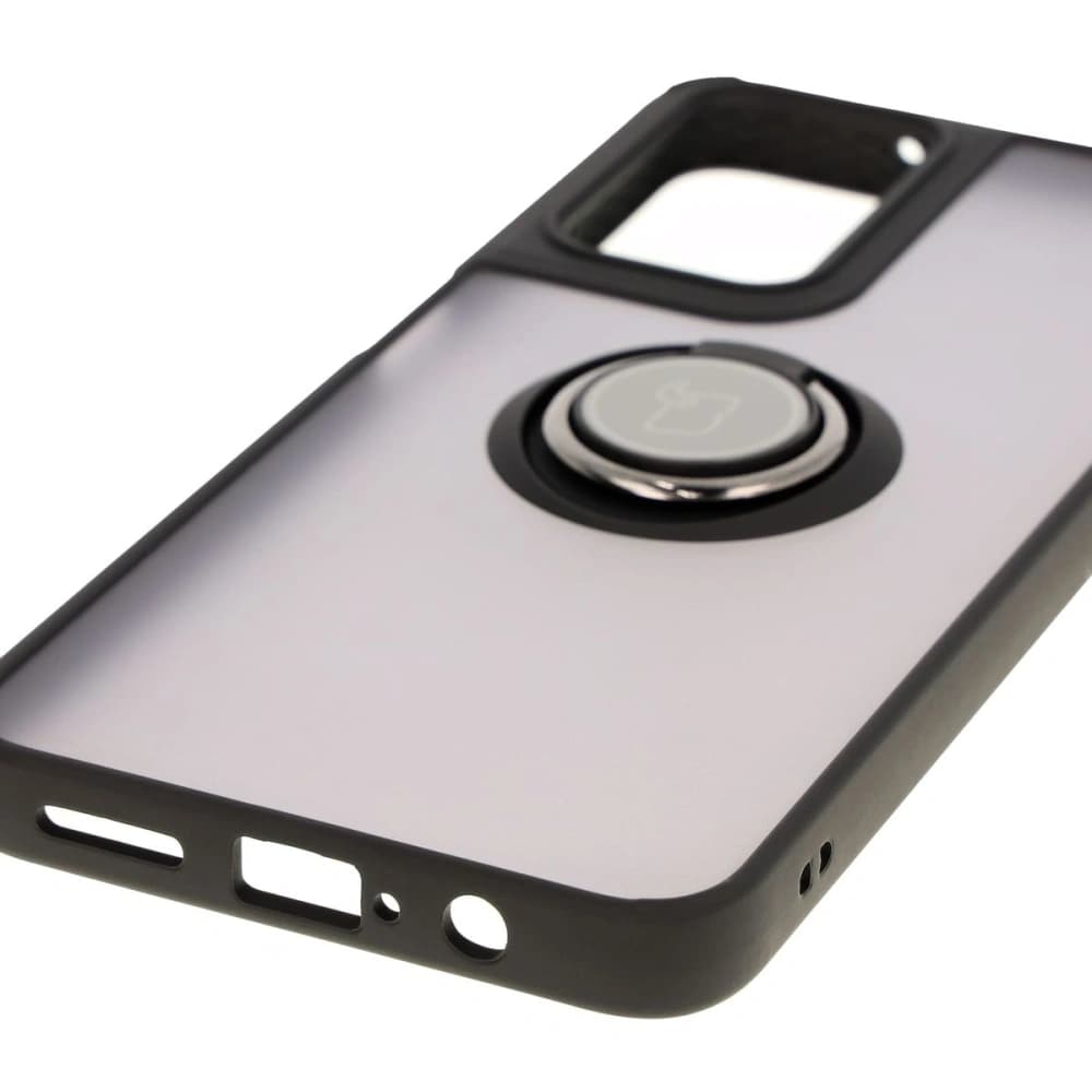 Bizon Case Hybrid Ring Motorola Moto G35 5G fumuriu cu un cadru negru - 5