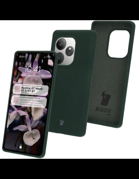 Silikonový obal Bizon Soft Case pro Realme GT 6 / 6T / Neo 6 / Neo 6 SE tmavě zelený