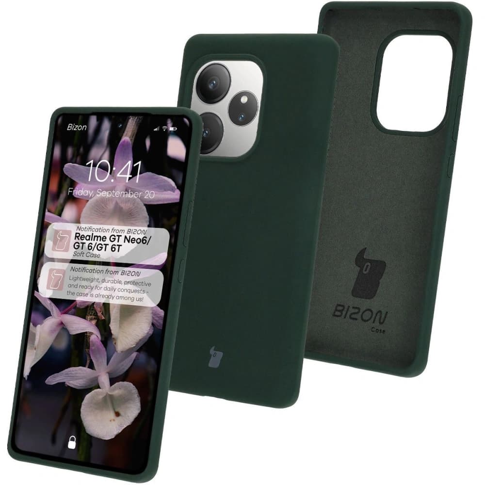 Silikonový obal Bizon Soft Case pro Realme GT 6 / 6T / Neo 6 / Neo 6 SE tmavě zelený - 1