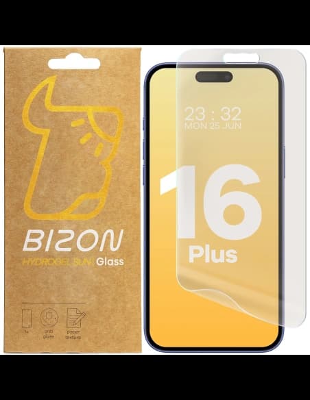 Bizon Glass Hydrogel Sonne Apple iPhone 16 Plus [2 PACK]