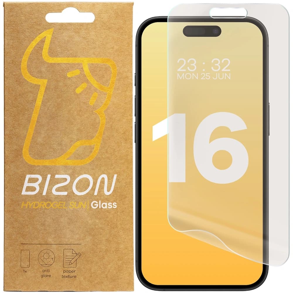 Bizon Glass Hydrogel Sun Apple iPhone 16 [2 PACK] - 1