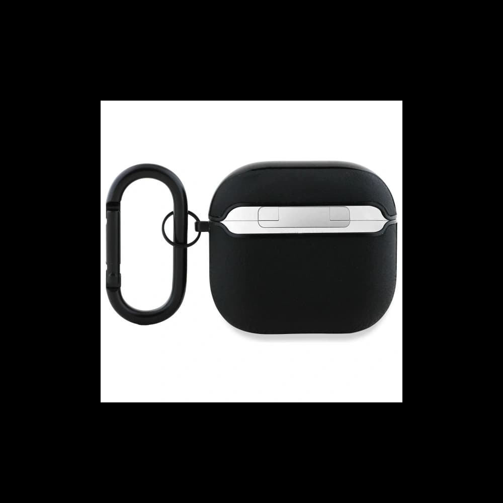Etui BMW BMA4SSLBK Apple AirPods 4 kryt Pravá kůže Stříbrné logo černý/black - 2