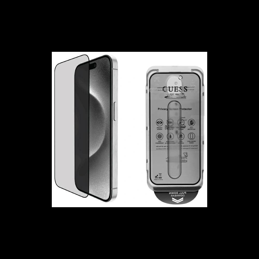 Guess GUTGP16SBOKGCIP Apple iPhone 16 Protector de ecran pentru confidențialitate 2.5D Outline