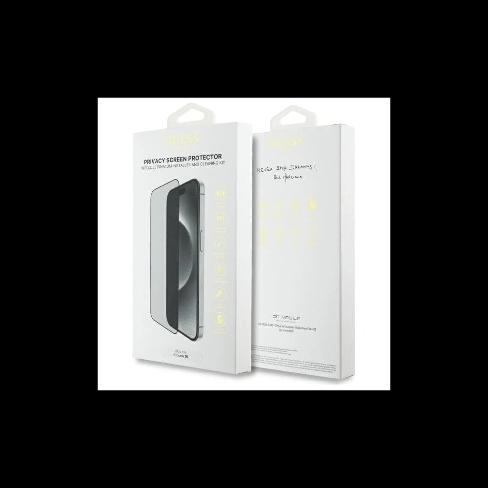 Guess GUTGP16SBOKGCIP Apple iPhone 16 Protector de ecran pentru confidențialitate 2.5D Outline - 2