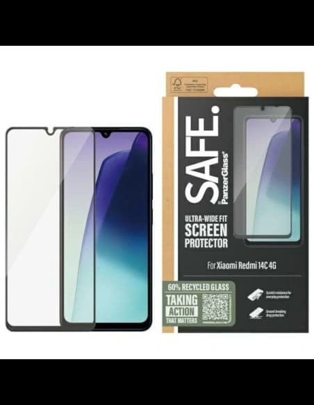 SICHER von PanzerGlass Xiaomi Redmi 14C 4G Bildschirmschutz Ultra-Wide Fit