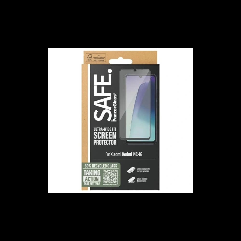 SAFE de PanzerGlass Xiaomi Redmi 14C 4G Protecție Ecran Ultra-Wide Fit - 4