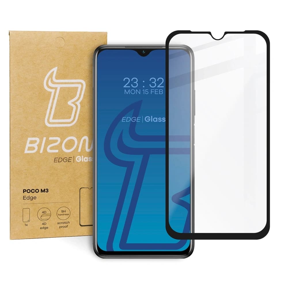 Sklo tvrzené Bizon Glass Edge pro Xiaomi Poco M3 černé