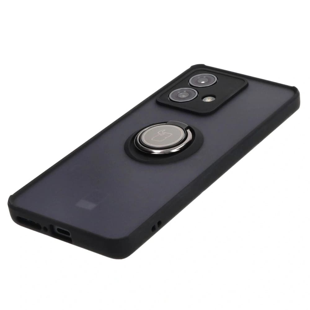 Bizon Case Hybrid Ring Motorola Edge 40 Neo smoky with a black frame - 3