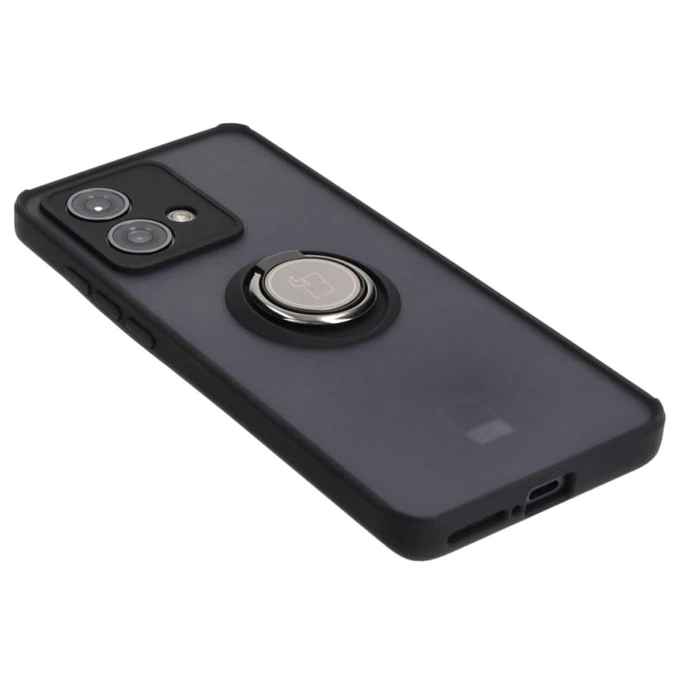Bizon Case Hybrid Ring Motorola Edge 40 Neo smoky with a black frame - 4