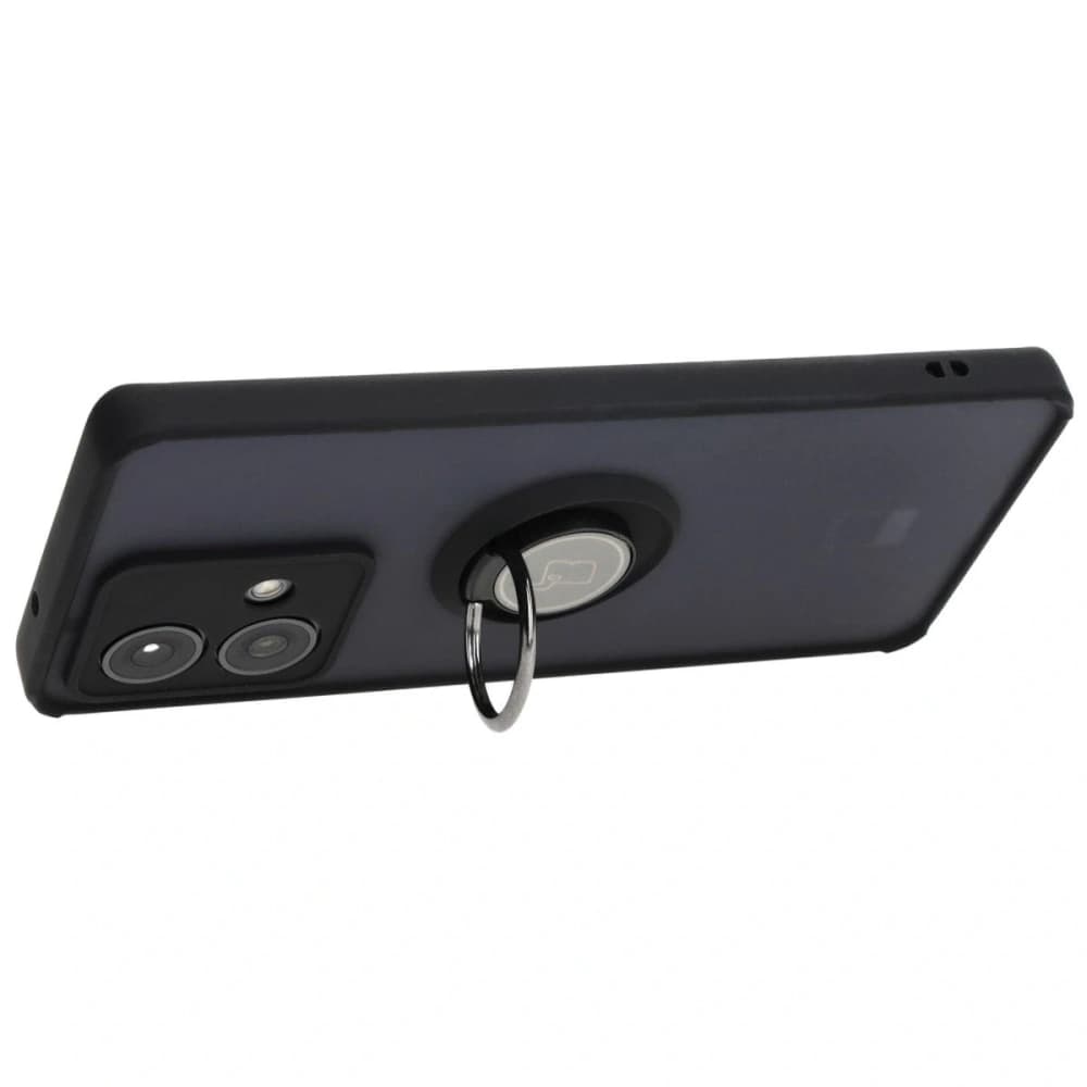 Bizon Case Hybrid Ring Motorola Edge 40 Neo smoky with a black frame - 5