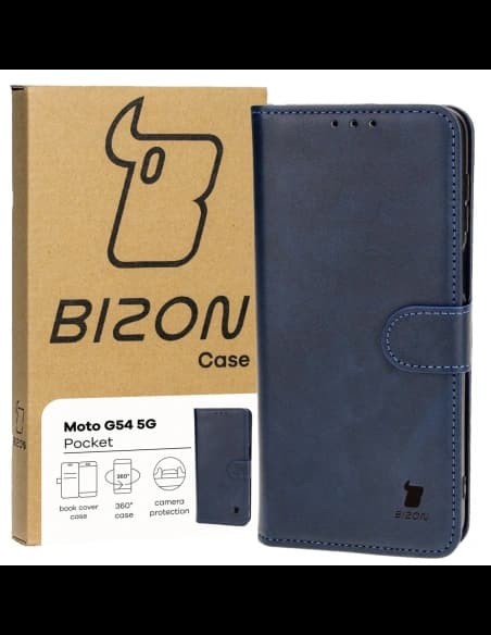 Etui s klopou Bizon Case Pocket pro Motorola Moto G54 5G modré