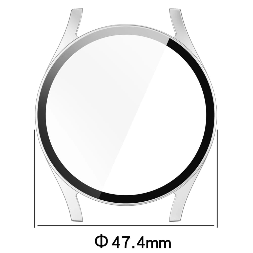 Bizon Case+Glass Uhr Samsung Galaxy Watch 7 44 mm satin silber - 2