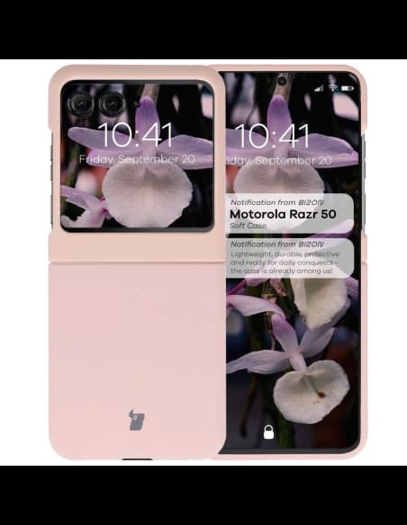 Husa moale Bizon pentru Motorola Razr 50 roz deschis