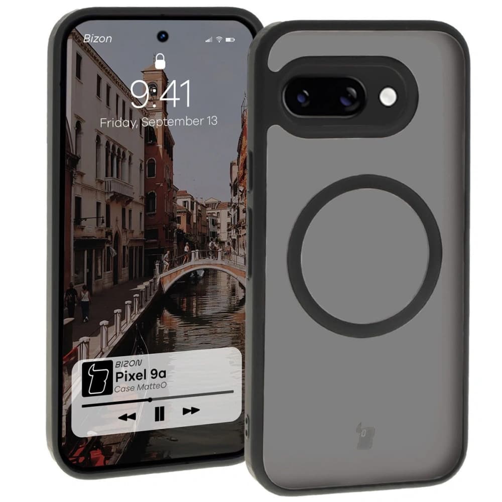 Bizon Case MatteO Google Pixel 9a translucent with a black frame