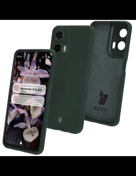 Silikonové pouzdro Bizon Soft Case pro Motorola Moto G35 5G tmavě zelené