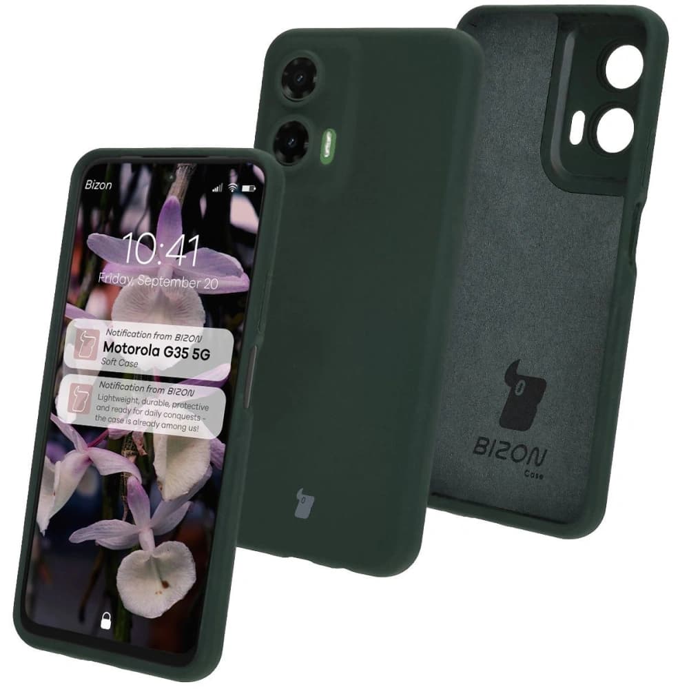 Silikonové pouzdro Bizon Soft Case pro Motorola Moto G35 5G tmavě zelené