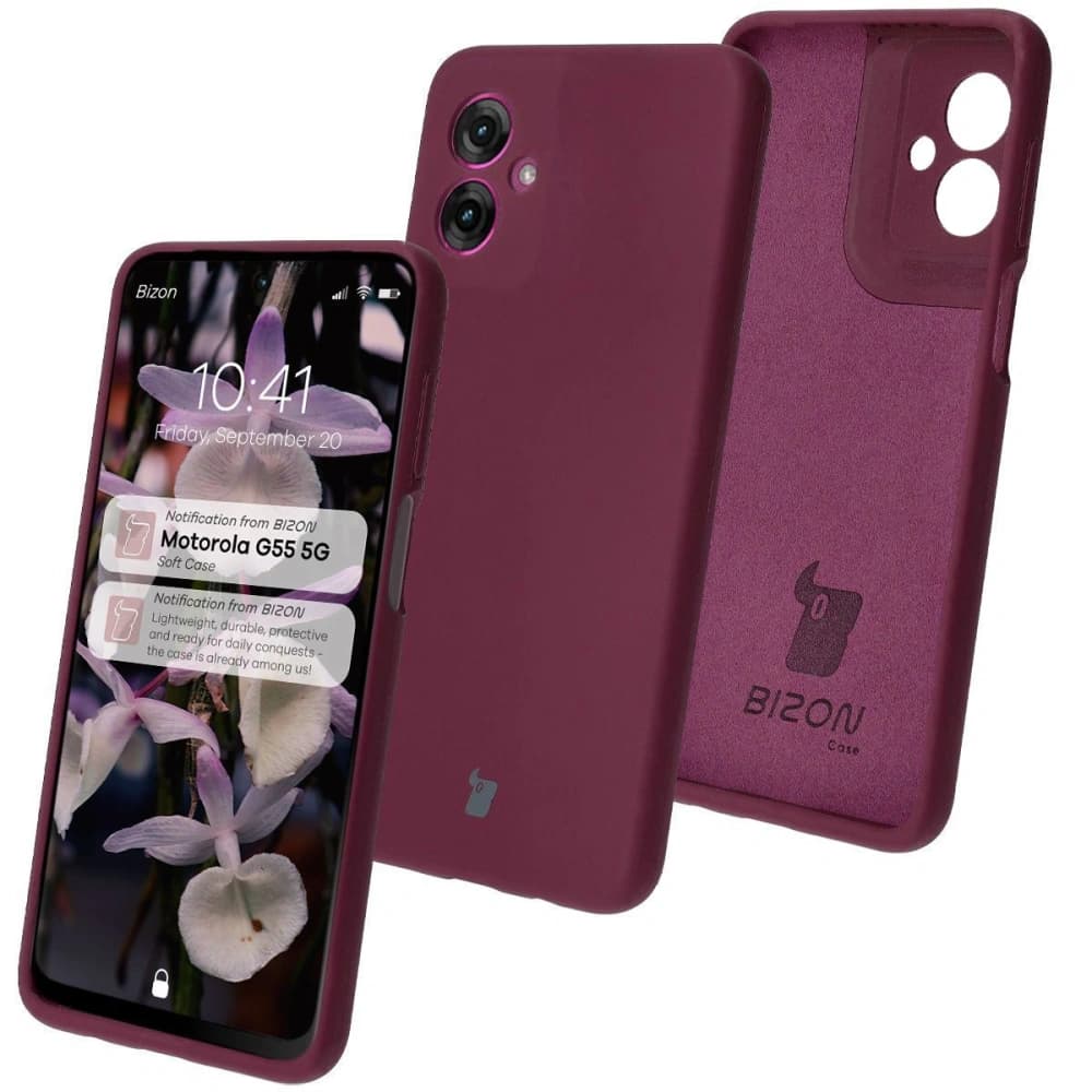 Bizon Soft Case Motorola Moto G55 5G dunkelviolett