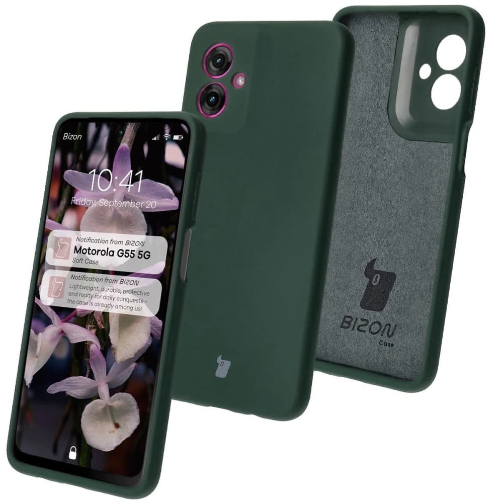 Bizon Soft Case Motorola Moto G55 5G dunkelgrün