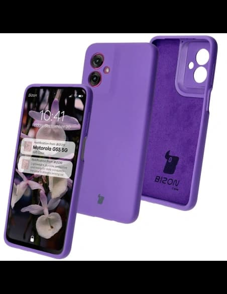 Bizon Soft Case Motorola Moto G55 5G lila
