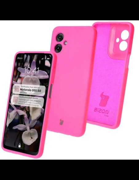 Bizon Soft Case Motorola Moto G55 5G neonpink