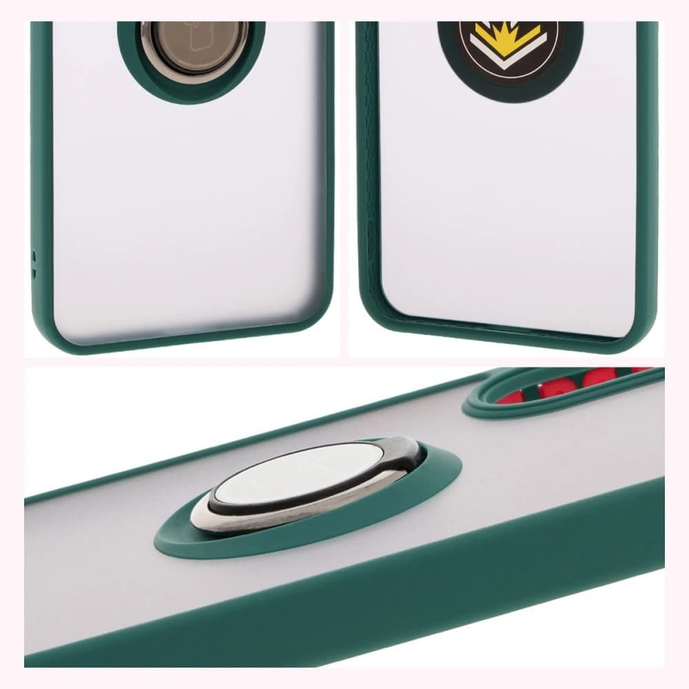 Bizon Case Hybrid Ring Samsung Galaxy A36 5G / A56 5G füstös sötétzöld kerettel - 4