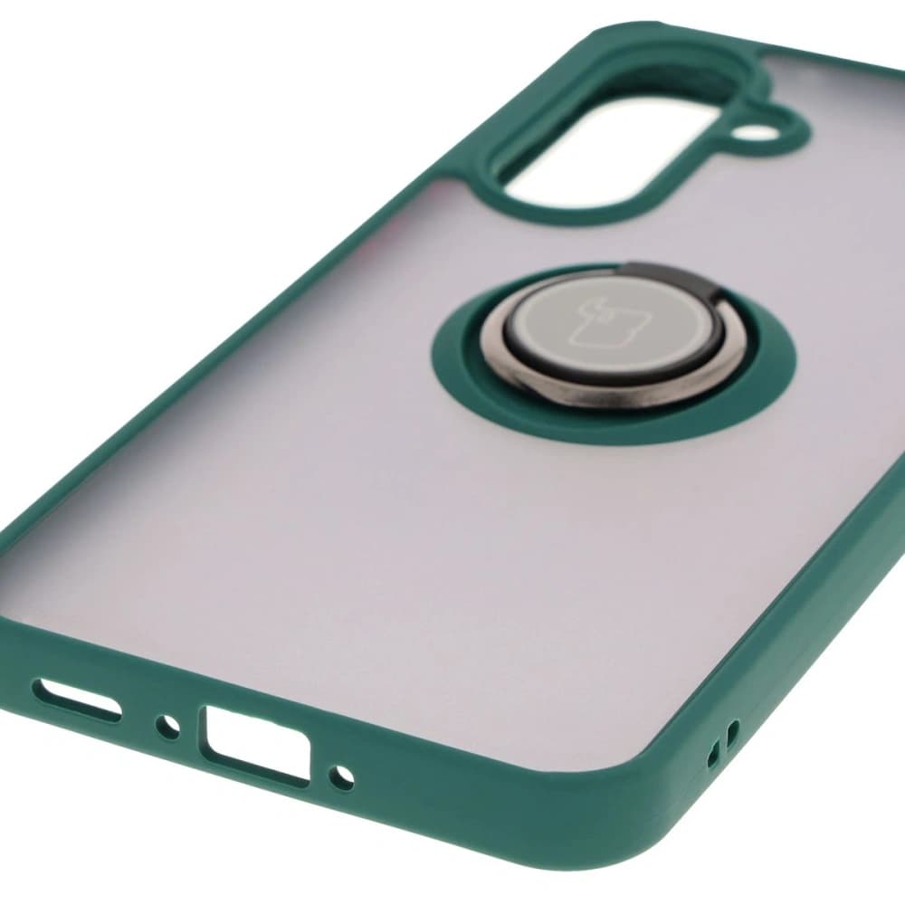 Bizon Case Hybrid Ring Samsung Galaxy A36 5G / A56 5G füstös sötétzöld kerettel - 5