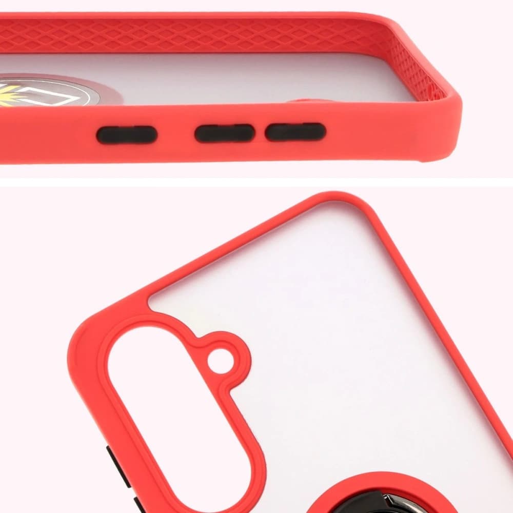 Bizon Case Hybrid Ring Samsung Galaxy A36 5G / A56 5G smoky with a red frame - 3