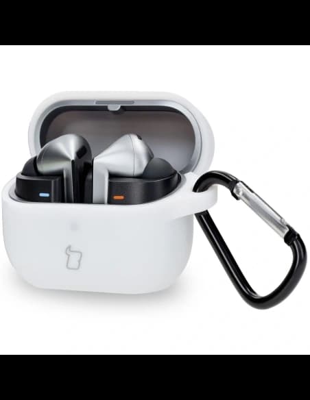 Bizon Case Headphone Silicone Samsung Galaxy Buds 3 / 3 Pro white