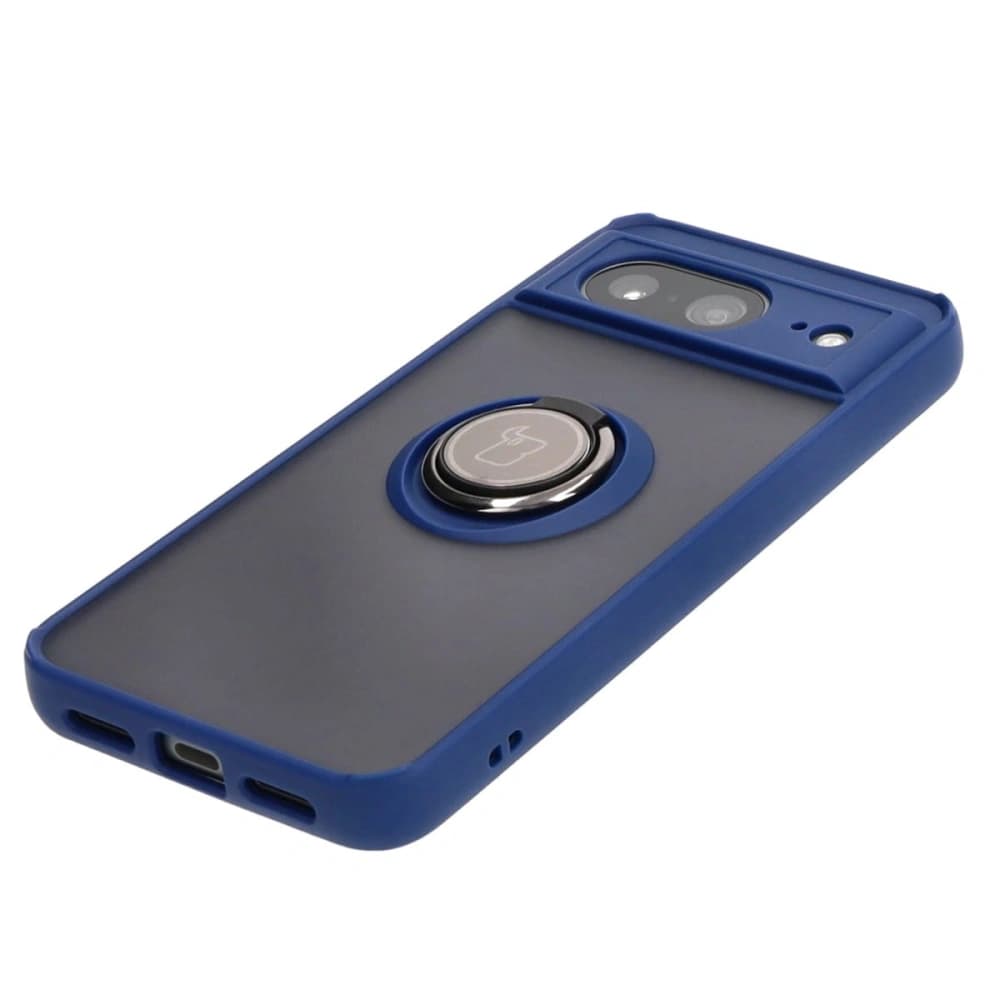 Bizon Case Hybrid Ring Google Pixel 8 fumurie cu un cadru albastru marin - 3