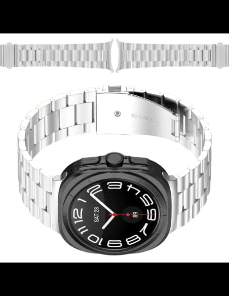 Bizon Strap Watch Aura Samsung Galaxy Watch Ultra 47 mm ezüst