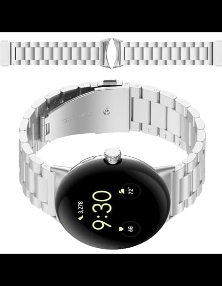 Bizon Strap Watch Aura Google Pixel Watch 3 45 mm silver