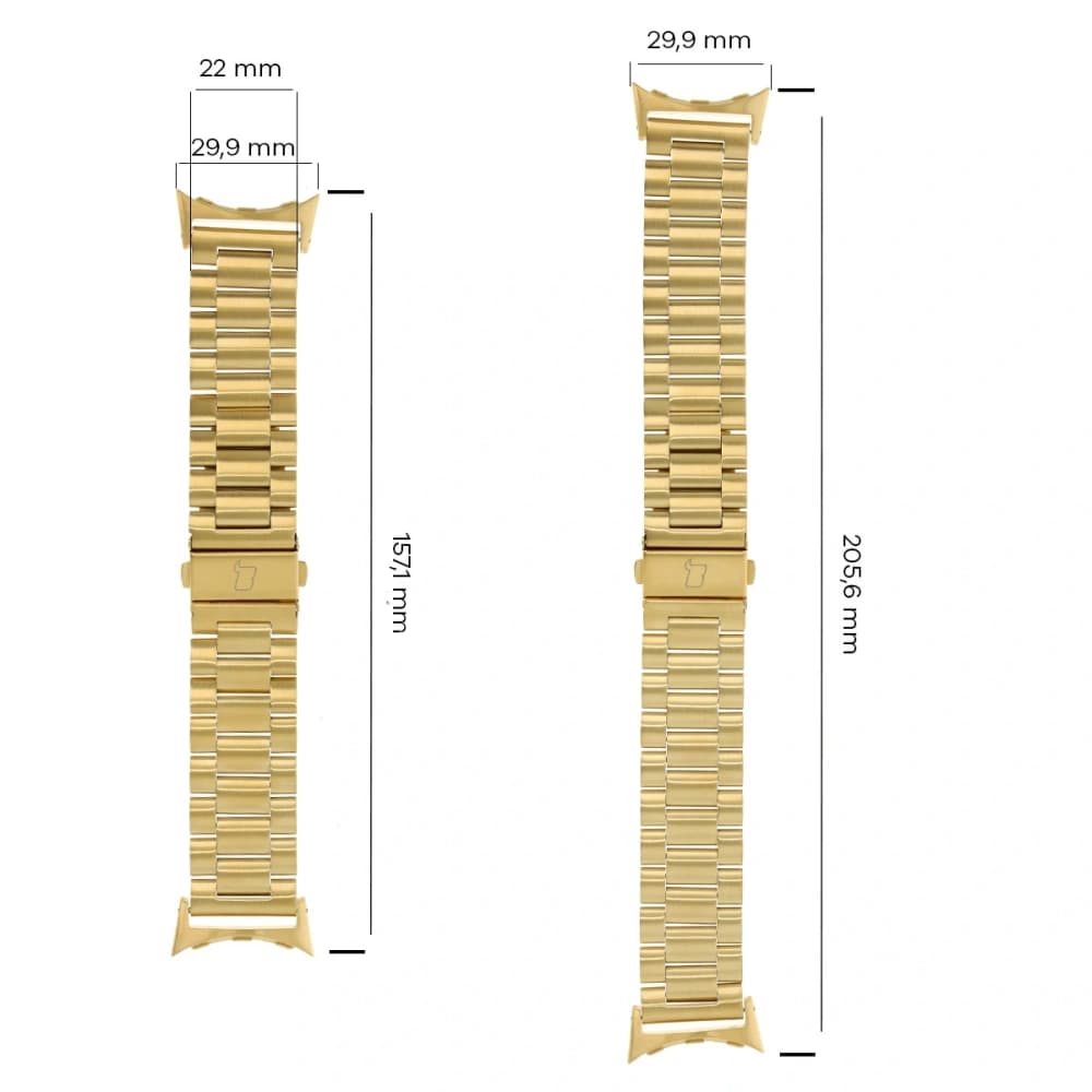 Pasek ze stali nierdzewnej Bizon Strap Watch Aura do Google Pixel Watch 3 45 mm zlatý - 3