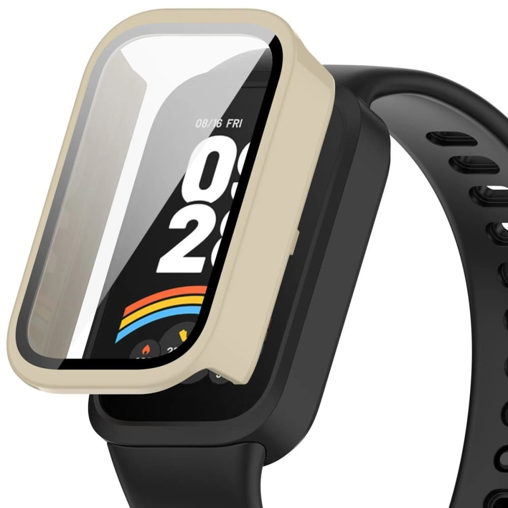 Bizon Case+Glass Óra Xiaomi Smart Band 9 Active / Redmi Smart Band 3 bézs - 4