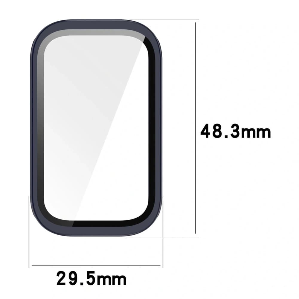 Etui se sklem na hodinky Bizon Case+Glass Watch pro Xiaomi Smart Band 9 Active / Redmi Smart Band 3 modré - 2